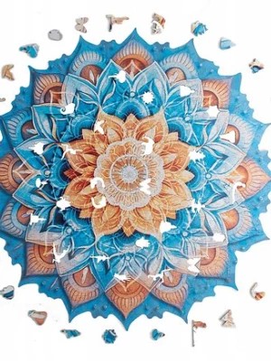 Zdjęcie produktu Puzzle drewniane WOOD YOU DO Blue Mandala 650 elementów 3XL Wood You Do kreatywne puzzle