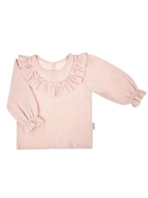 Zdjęcie produktu Różowa bluzka bawełniana z długim rękawem dla dziewczynki Nicol