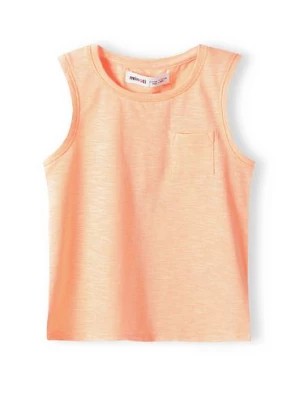 Zdjęcie produktu Różowa koszulka bez rękawów niemowlęca z kieszonką Minoti