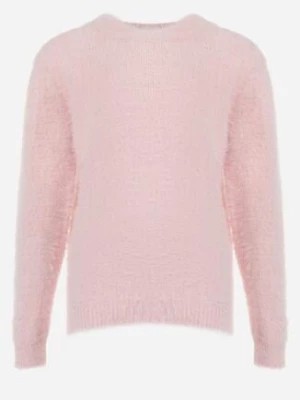 Zdjęcie produktu Różowy Puchaty Sweter z Długim Rękawem Obirta