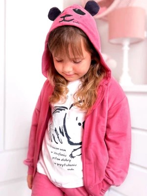 Zdjęcie produktu Rozpinana bluza z kapturem dla dziewczynki, z motywem misia pandy, różowa, 3-8 lat Endo