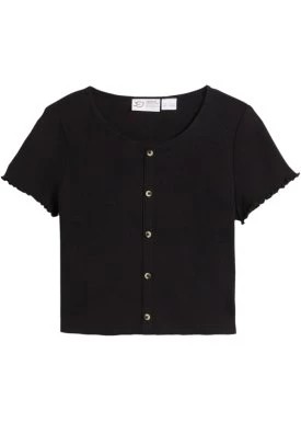 Zdjęcie produktu Shirt dziewczęcy w prążek, z bawełny organicznej bonprix