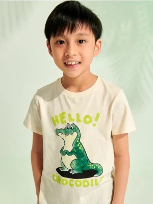 Zdjęcie produktu Sinsay - Koszulka z nadrukiem - kremowy