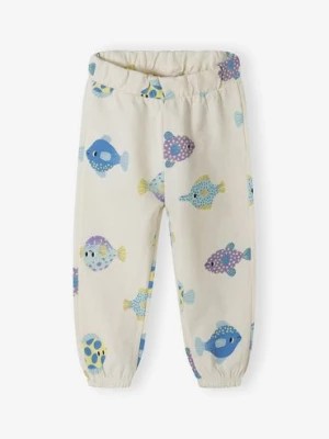 Zdjęcie produktu Spodnie dresowe dla niemowlaka - beżowe w rybki - 5.10.15.