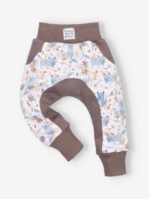 Zdjęcie produktu Spodnie niemowlęce z bawełny organicznej dla chłopca- z liskami NINI