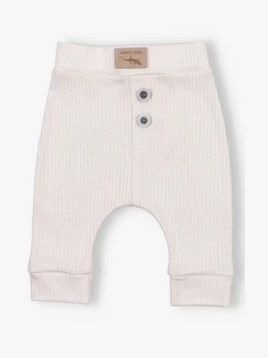 Zdjęcie produktu Spodnie niemowlęce z dzianiny prążkowej - ecru - Lagarto Verde