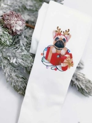 Zdjęcie produktu Świąteczne białe rajstopy dla dziewczynki- piesek w prezencie Milusie