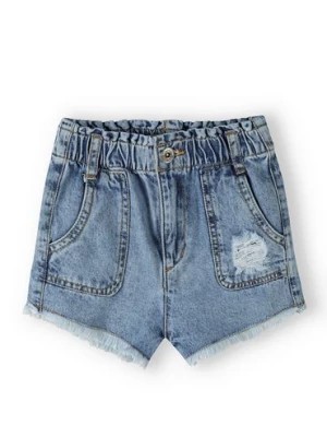 Zdjęcie produktu Szorty jeansowe dla dziewczynki z przetarciem Minoti