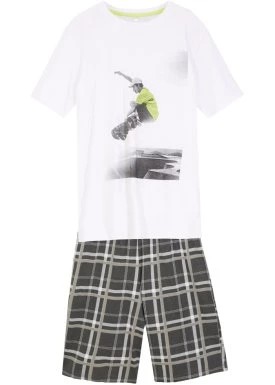Zdjęcie produktu T-shirt chłopięcy + krótkie spodnie shirtowe (2 części), z bawełny organicznej bonprix