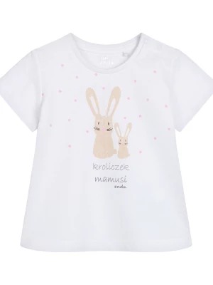 Zdjęcie produktu T-shirt dla dziecka do 2 lat, z małym i dużym króliczkiem, biały Endo