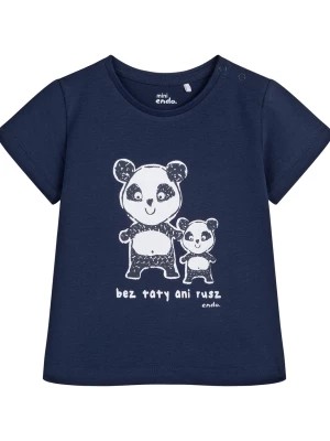 Zdjęcie produktu T-shirt dla dziecka do 2 lat, z misiami panda, granatowy Endo