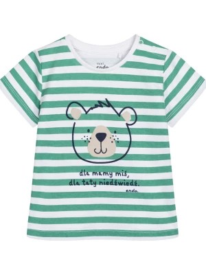 Zdjęcie produktu T-shirt dla dziecka do 2 lat, z misiem i napisem dla mamy miś, dla taty niedźwiedź, w paski Endo