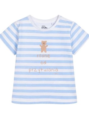 Zdjęcie produktu T-shirt dla dziecka do 2 lat, z napisem Rosnę od przytulania, w paski Endo