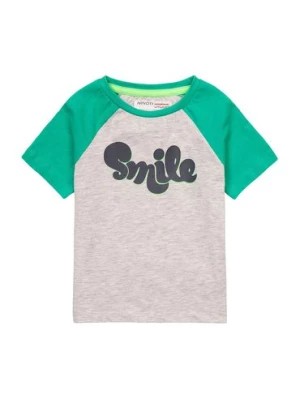 Zdjęcie produktu T-shirt niemowlęcy szary z napisem Smile Minoti