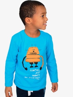 Zdjęcie produktu T-shirt z długim rękawem dla chłopca, z kosmitą, niebieski 3-8 lat Endo