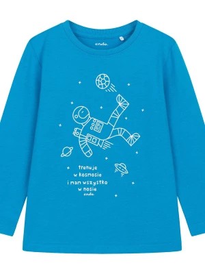 Zdjęcie produktu T-shirt z długim rękawem dla chłopca, z kosmonatą, niebieski 3-8 lat Endo