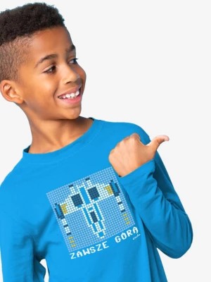 Zdjęcie produktu T-shirt z długim rękawem dla chłopca, z napisem zawsze górą, niebieski 9-13 lat Endo