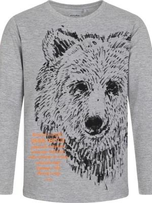 Zdjęcie produktu T-shirt z długim rękawem dla chłopca, z niedźwiedziem, szary 4-8 lat Endo