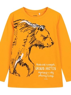 Zdjęcie produktu T-shirt z długim rękawem dla chłopca, z niedźwiedziem, żółty 4-8 lat Endo