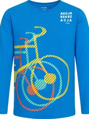 Zdjęcie produktu T-shirt z długim rękawem dla chłopca, z rowerami, akcja reakcja, niebieski, 4-8 lat Endo