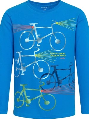 Zdjęcie produktu T-shirt z długim rękawem  dla chłopca, z rowerami, niebieski, 4-8 lat Endo