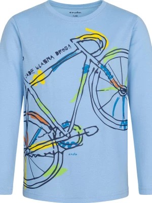 Zdjęcie produktu T-shirt z długim rękawem dla chłopca, z rowerem, niebieski, 9-13 lat Endo