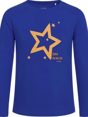 Zdjęcie produktu T-shirt z długim rękawem dla dziewczynki, z gwiazdą i napisem jedna na milion, niebieski 9-13 lat Endo