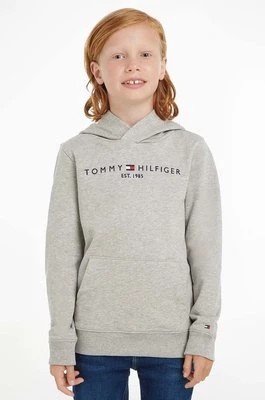 Zdjęcie produktu Tommy Hilfiger Bluza bawełniana dziecięca kolor szary z kapturem z aplikacją KS0KS00213