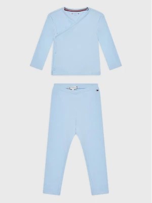 Zdjęcie produktu Tommy Hilfiger Komplet bluzka i legginsy Baby Rib KN0KN01482 Błękitny Regular Fit