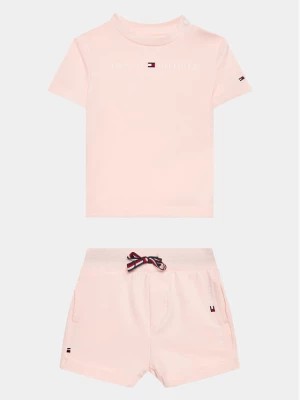Zdjęcie produktu Tommy Hilfiger Komplet t-shirt i szorty sportowe Baby Essential KN0KN01488 Różowy Regular Fit