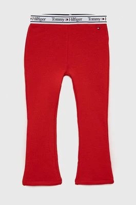 Zdjęcie produktu Tommy Hilfiger legginsy dziecięce kolor czerwony gładkie