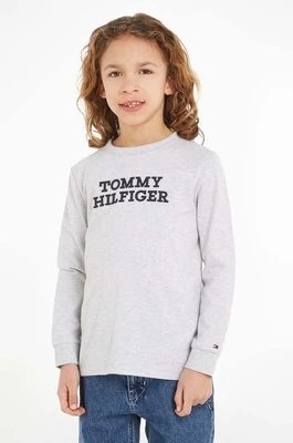 Zdjęcie produktu Tommy Hilfiger longsleeve bawełniany dziecięcy kolor szary melanżowy