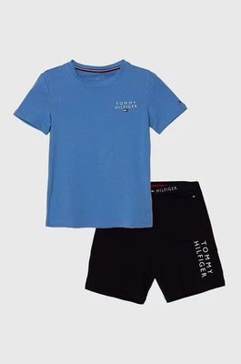 Zdjęcie produktu Tommy Hilfiger piżama bawełniana dziecięca kolor niebieski z nadrukiem