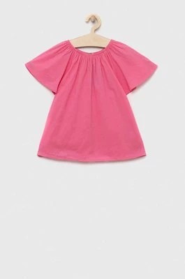 Zdjęcie produktu United Colors of Benetton bluzka bawełniana dziecięca kolor różowy