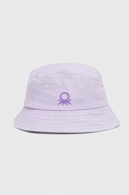 Zdjęcie produktu United Colors of Benetton kapelusz bawełniany dziecięcy kolor fioletowy bawełniany