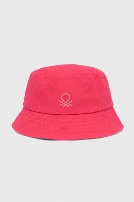 Zdjęcie produktu United Colors of Benetton kapelusz bawełniany dziecięcy kolor różowy bawełniany