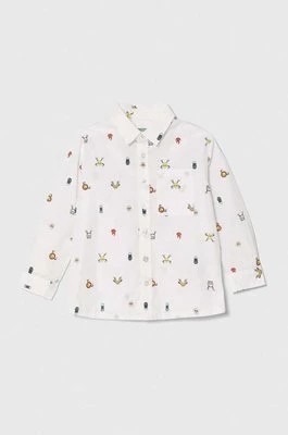 Zdjęcie produktu United Colors of Benetton koszula bawełniana dziecięca kolor biały