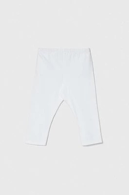 Zdjęcie produktu United Colors of Benetton legginsy dziecięce kolor biały gładkie