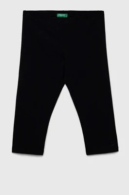Zdjęcie produktu United Colors of Benetton legginsy dziecięce kolor czarny gładkie