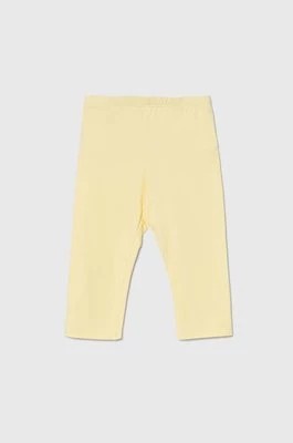 Zdjęcie produktu United Colors of Benetton legginsy dziecięce kolor żółty gładkie