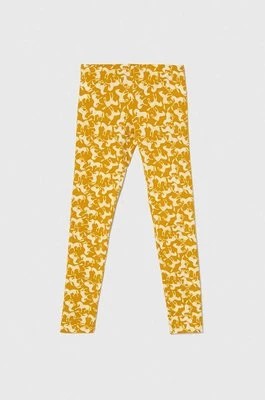 Zdjęcie produktu United Colors of Benetton legginsy dziecięce kolor żółty wzorzyste