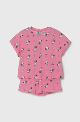 Zdjęcie produktu United Colors of Benetton piżama dziecięca kolor różowy wzorzysta