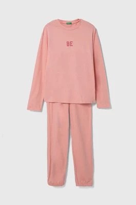 Zdjęcie produktu United Colors of Benetton piżama dziecięca kolor różowy z nadrukiem