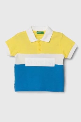 Zdjęcie produktu United Colors of Benetton polo bawełniane dziecięce kolor żółty wzorzysty