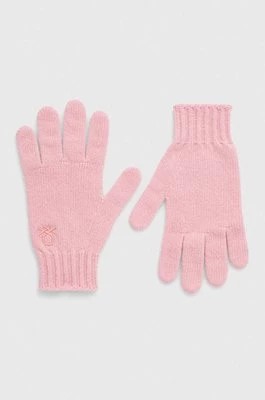 Zdjęcie produktu United Colors of Benetton rękawiczki wełniane dziecięce kolor różowy
