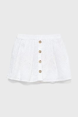 Zdjęcie produktu United Colors of Benetton spódnica bawełniana dziecięca kolor biały mini rozkloszowana