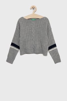Zdjęcie produktu United Colors of Benetton sweter z domieszką wełny dziecięcy kolor szary lekki
