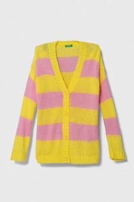 Zdjęcie produktu United Colors of Benetton sweter z domieszką wełny dziecięcy kolor żółty