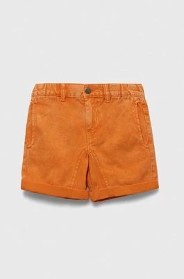 Zdjęcie produktu United Colors of Benetton szorty jeansowe dziecięce kolor pomarańczowy
