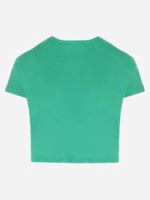 Zdjęcie produktu Zielona Bawełniana Koszulka z Krótkim Rękawem Norri